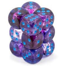 Nebula Nocturnal/Blue 16mm D6 ( 12 Dice)